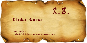 Kiska Barna névjegykártya